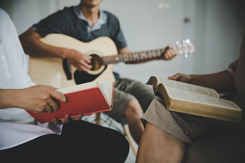 God reached my husband through a local church's music and bible study